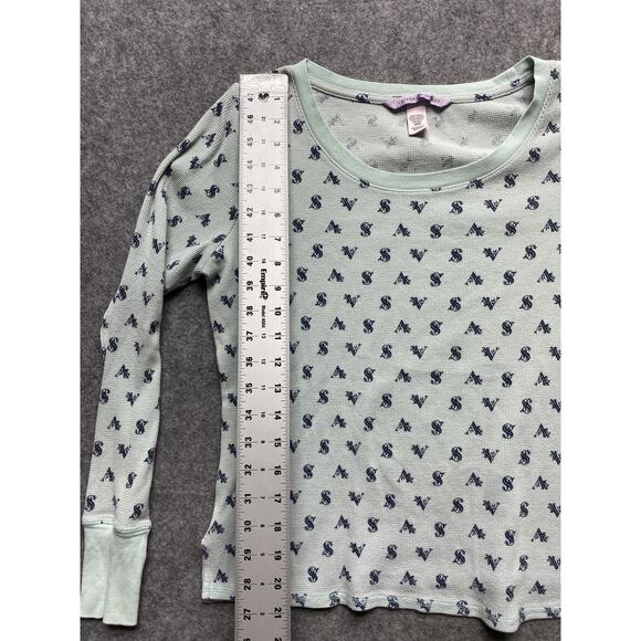 Victorias Secret Pajama Set Womens XS Mint Green Thermal Logo Long Johns - Picture 3 of 16